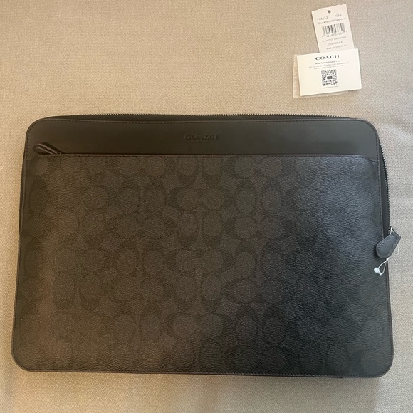 Coach 15” Laptop Case Black NWT - Picture 1 of 16